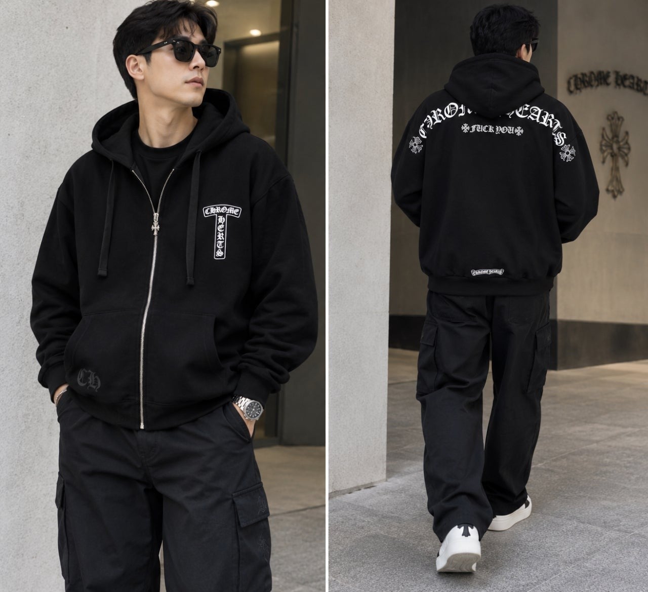 크롬하츠 1003 티바 로고 퍽유 후드집업 3