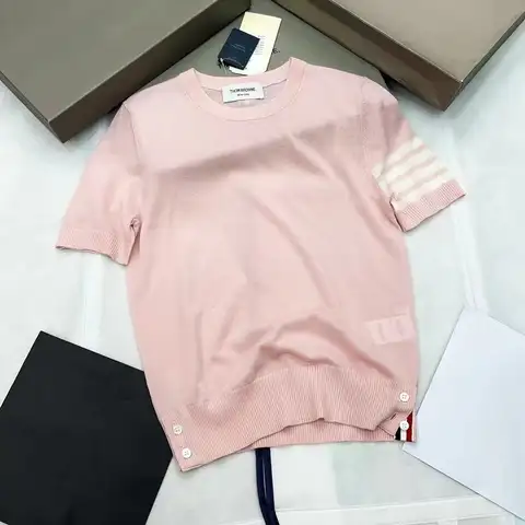 톰브라운 여성 메리노 울 저지 4바 티