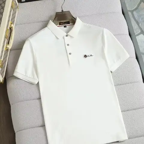 로로피아나 멀티 자수로고 면실크 카라티 (화이트/블랙/베이지)