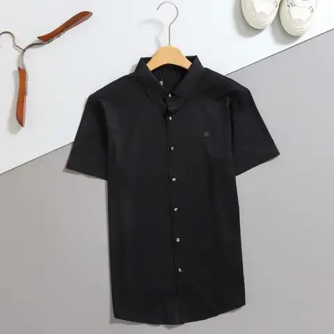 루이비통 LV 로고 버튼다운 반팔 셔츠