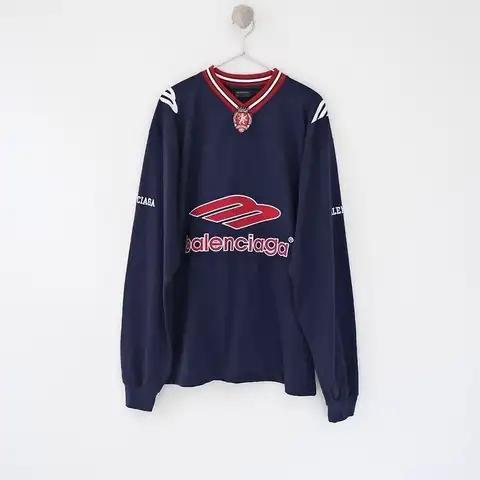 발렌시아가  26 3B 풋볼 V넥 롱슬리브