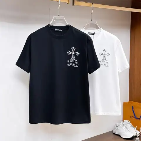 크롬하츠 세메터리 멀티 로고 홀스슈 숏 슬리브 티셔츠