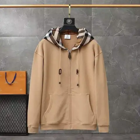 버버리 빈티지 체크후드 코튼 블렌드 집업 자켓