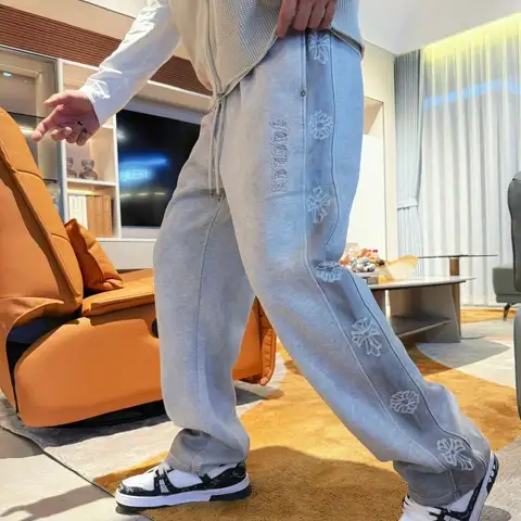 크롬하츠 코튼 빈티지 워싱 스웻 팬츠 (그레이/블랙)