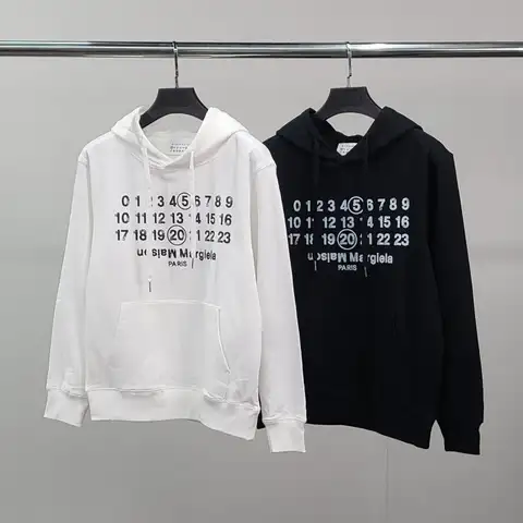 메종마르지엘라 넘버레터링 코튼 후드티