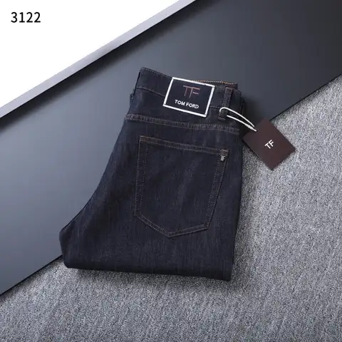 톰포드 로고 패치 데님 팬츠