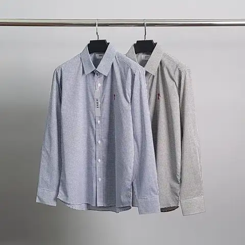 아미 스몰하트자수 체크 셔츠