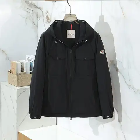 몽클레어 플레셔 크링클 포켓 후드 바람막이자켓 (블렉/베이지)