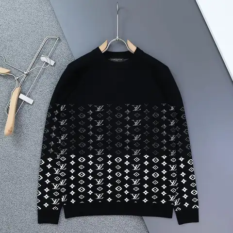 루이비통 그라데이션 화이트 모노그램 라운드 니트