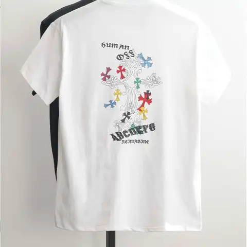 크롬하츠 멀티 컬러 크로스 반팔 티셔츠
