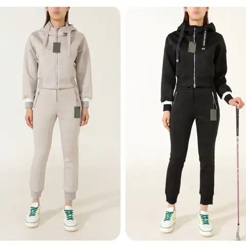 지포어 우먼 믹스 저지 재킷 & 터치포켓 조거팬츠 셋업