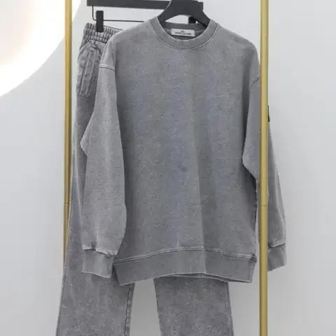 스톤아일랜드 가먼트다잉 빈티지 워싱 트레이닝 셋 (블랙/그레이)