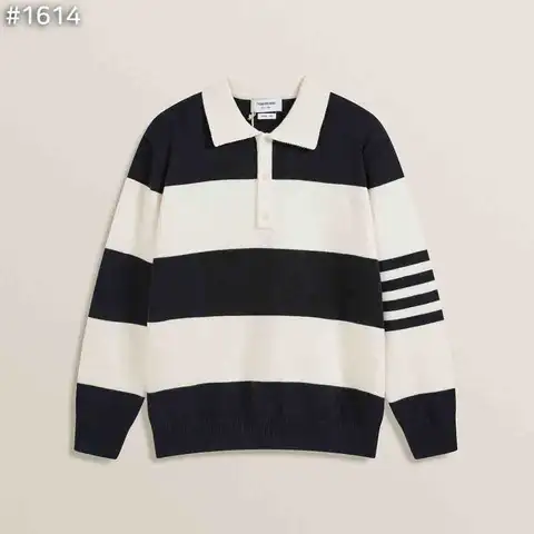 톰브라운 럭비 스트라이프 폴로 니트
