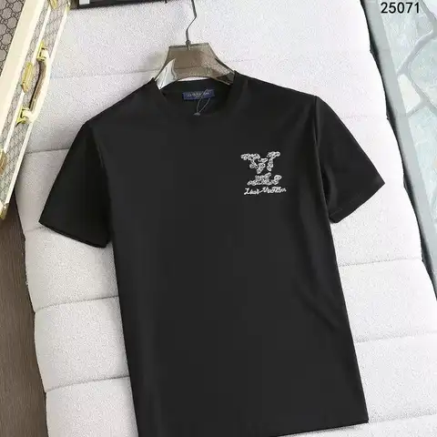 루이비통 LV 레터링 로고 라운드 티셔츠 (블랙/베이지)
