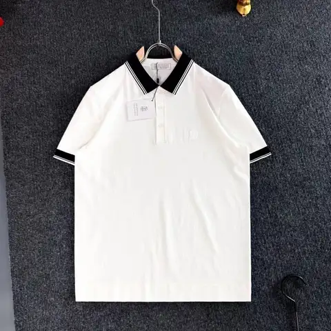 브루넬로쿠치넬리 콘트라스트 시보리 배색 카라 반팔