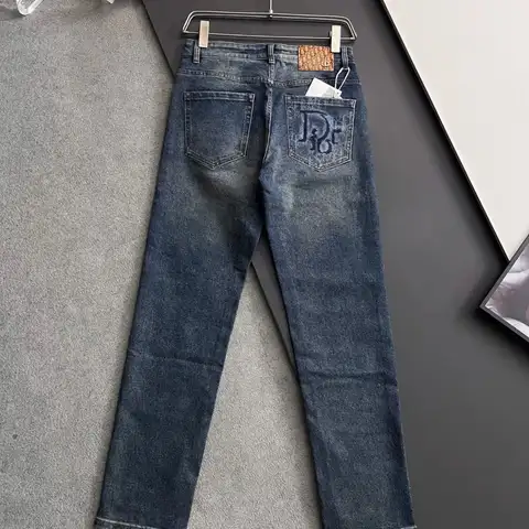 루이비통 로고 포켓 포인트 워싱스판 데님진