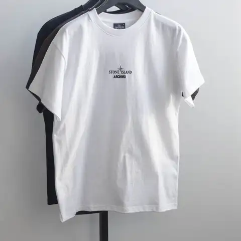 스톤아일랜드 아르치비오 프린트 숏슬리브 코튼 티셔츠