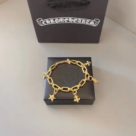 크롬하츠 페이퍼 E체인 멀티 참 브레이슬릿