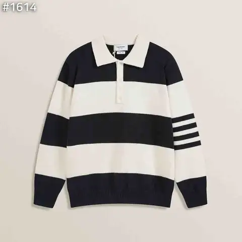 톰브라운 럭비 스트라이프 폴로 니트