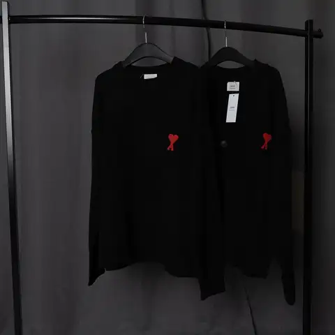 아미 ADS울앤 코튼엠브로이디드니트