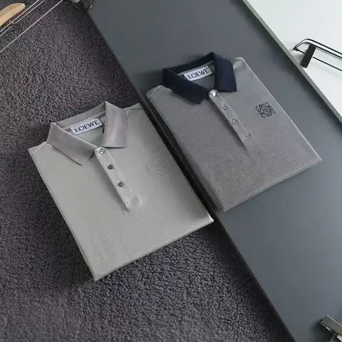 로에베 배색카라 자수로고  코튼카라티