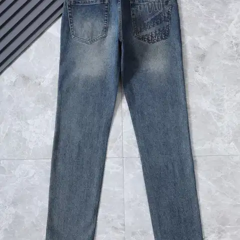 디올 로고 포인트 워싱스판 데님진