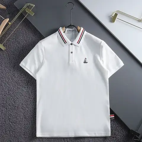 톰브라운 넥삼선포인트 세일러 코튼카라티 (네이비/화이트)