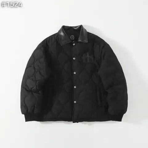 크롬하츠 트리플 레더 크로스 퀼팅 누빔 자켓