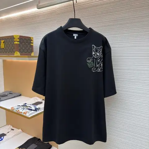 로에베 아나그램 캣 자수 티셔츠
