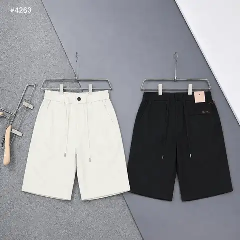 로로피아나 이니셜로고 리넨 5부 팬츠