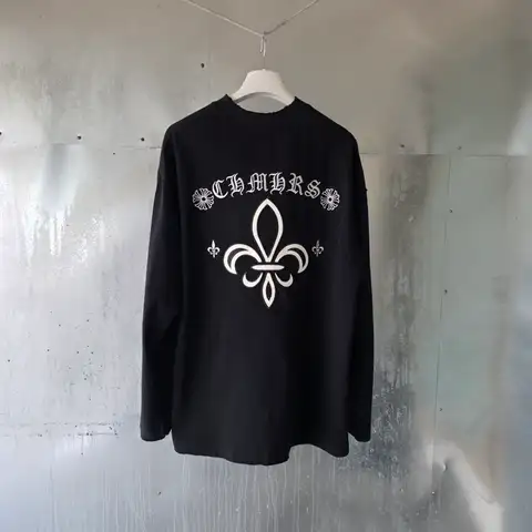 크롬하츠 플뢰르 오버 롱슬리브 티셔츠 (블랙/그레이)